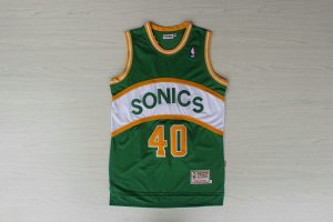 Maillot De Basket Seattle Supersonics Shawn Kemp 40 Engrener Vert
